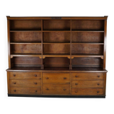 Large Antique Art Deco German Oak Chocolate Shop Cabinet, 1920s