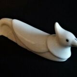 White porcelain knife holder the bird