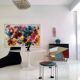 Mid Modern Italian Colored Glass Sideboards with Solid Wood Structure and Brass