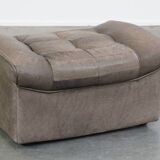 Grey leather elements design sofa 3 elements + footstool