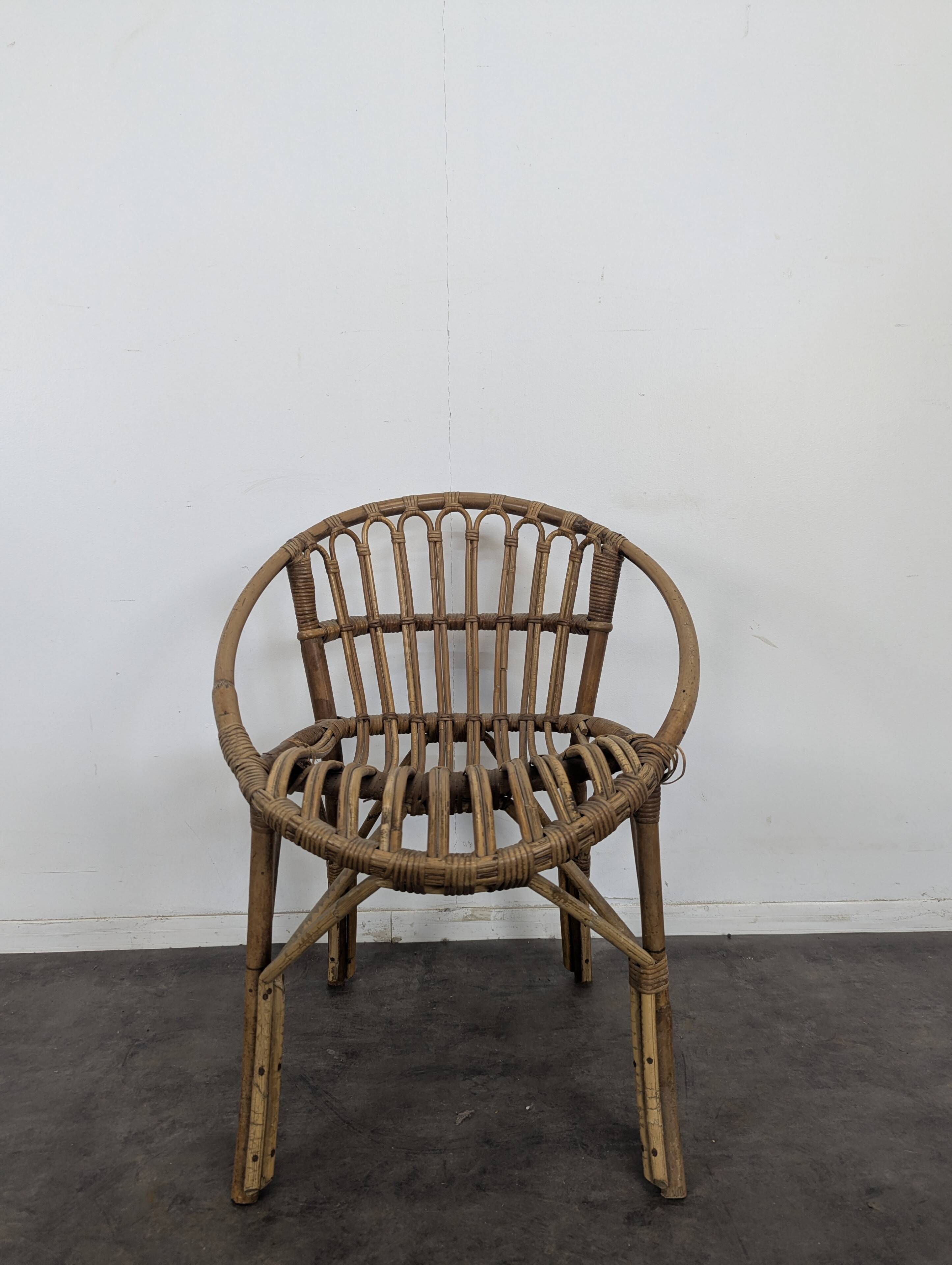 Bamboo and rattan armchair