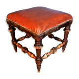 Wooden & leather stool early twentieth century