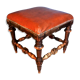 Wooden & leather stool early twentieth century