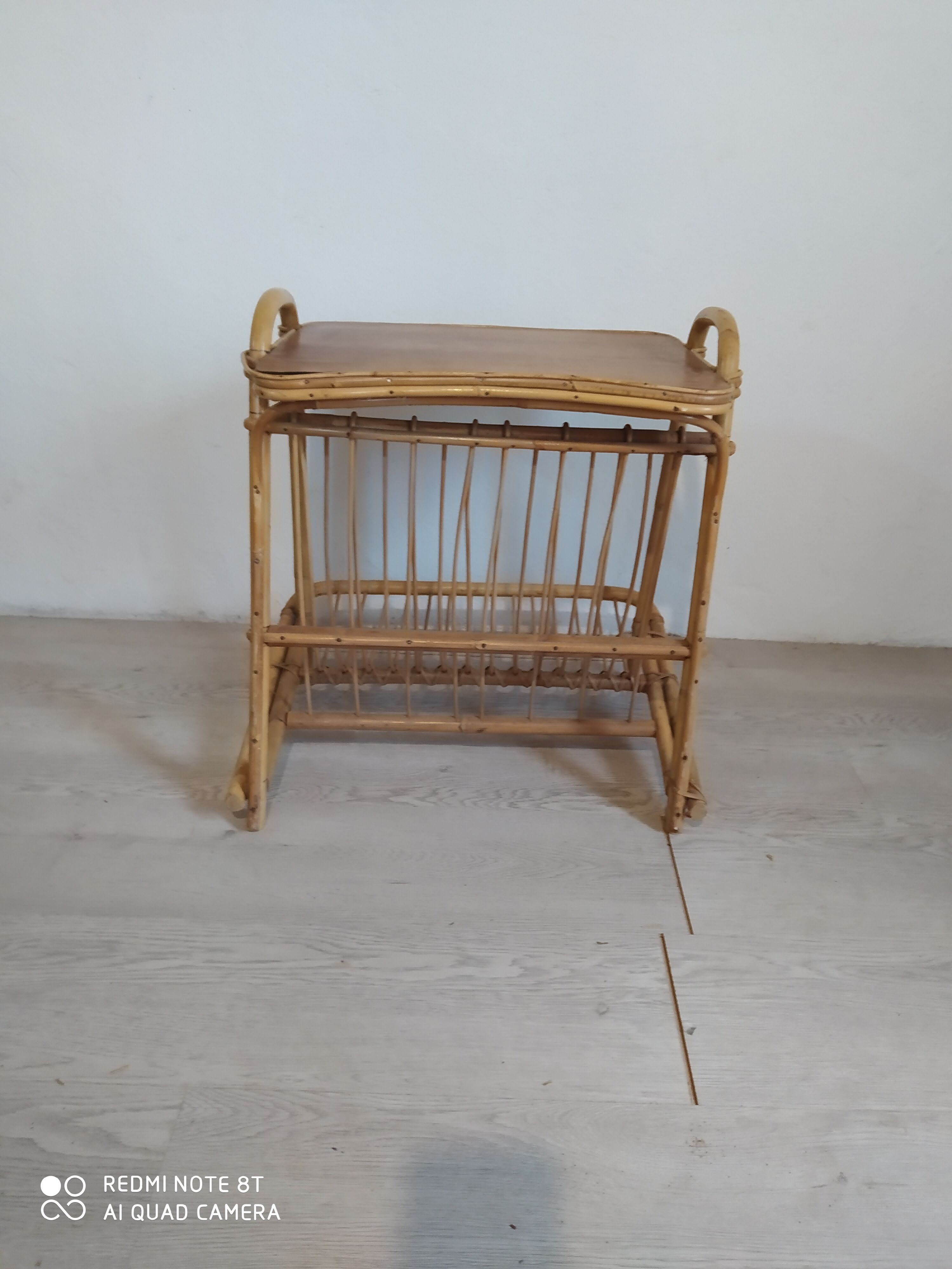 Vinyl storage side table