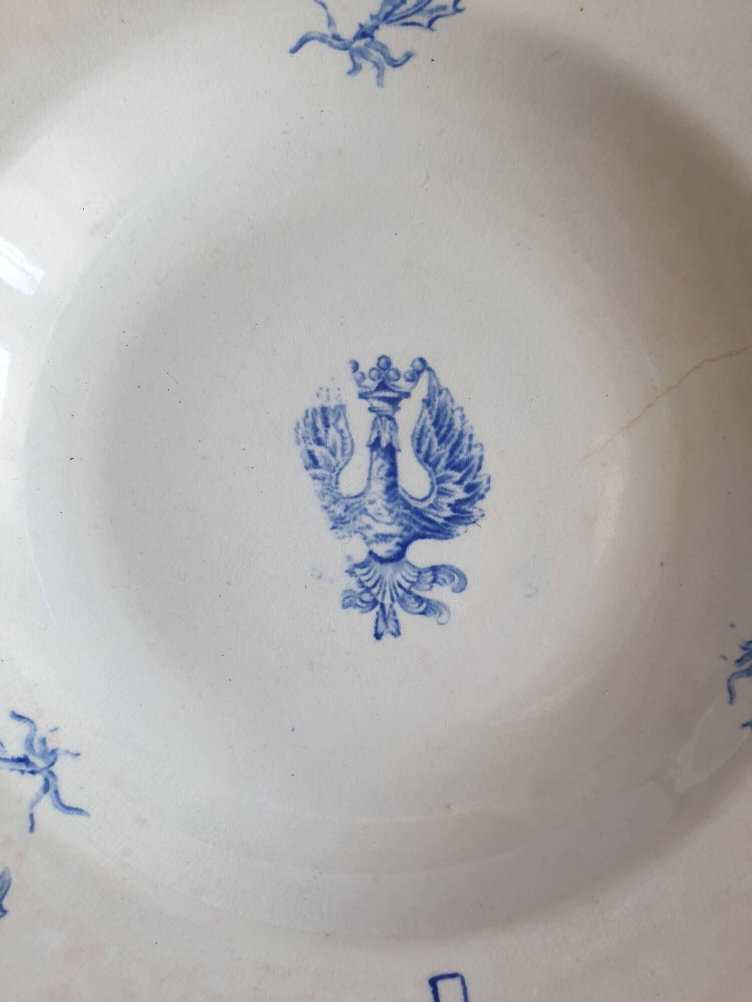 Hollow plate Luneville Keller Guerin thistle cross of Lorraine