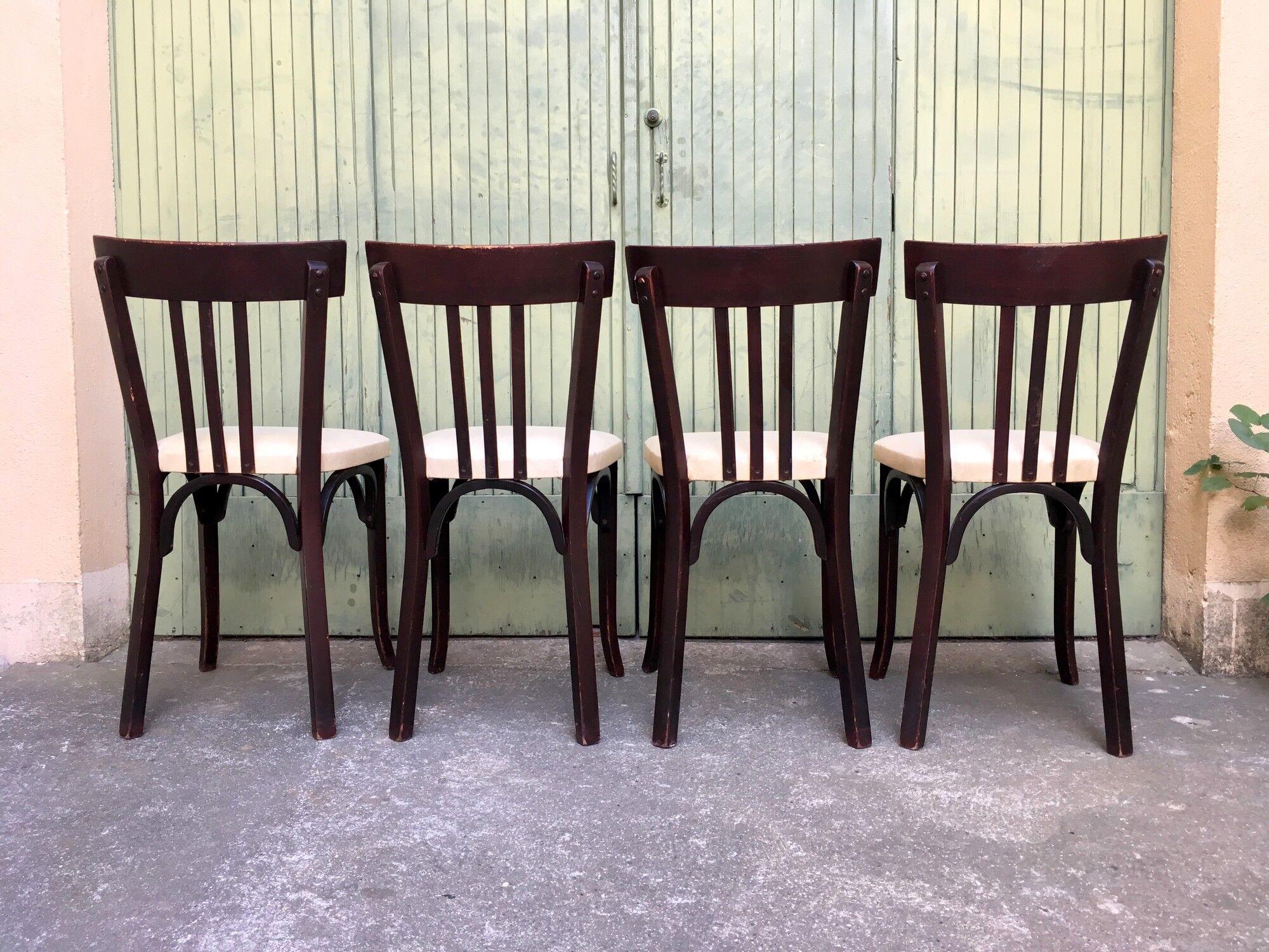 4 Baumann vintage bistro chairs 50s