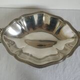 Plat ovale en métal argenté d'époque art déco