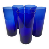 Set of 5 vintage cobalt blue glasses - barware