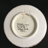 Assiette décorative céramique émaux et or Séville signée Pilar