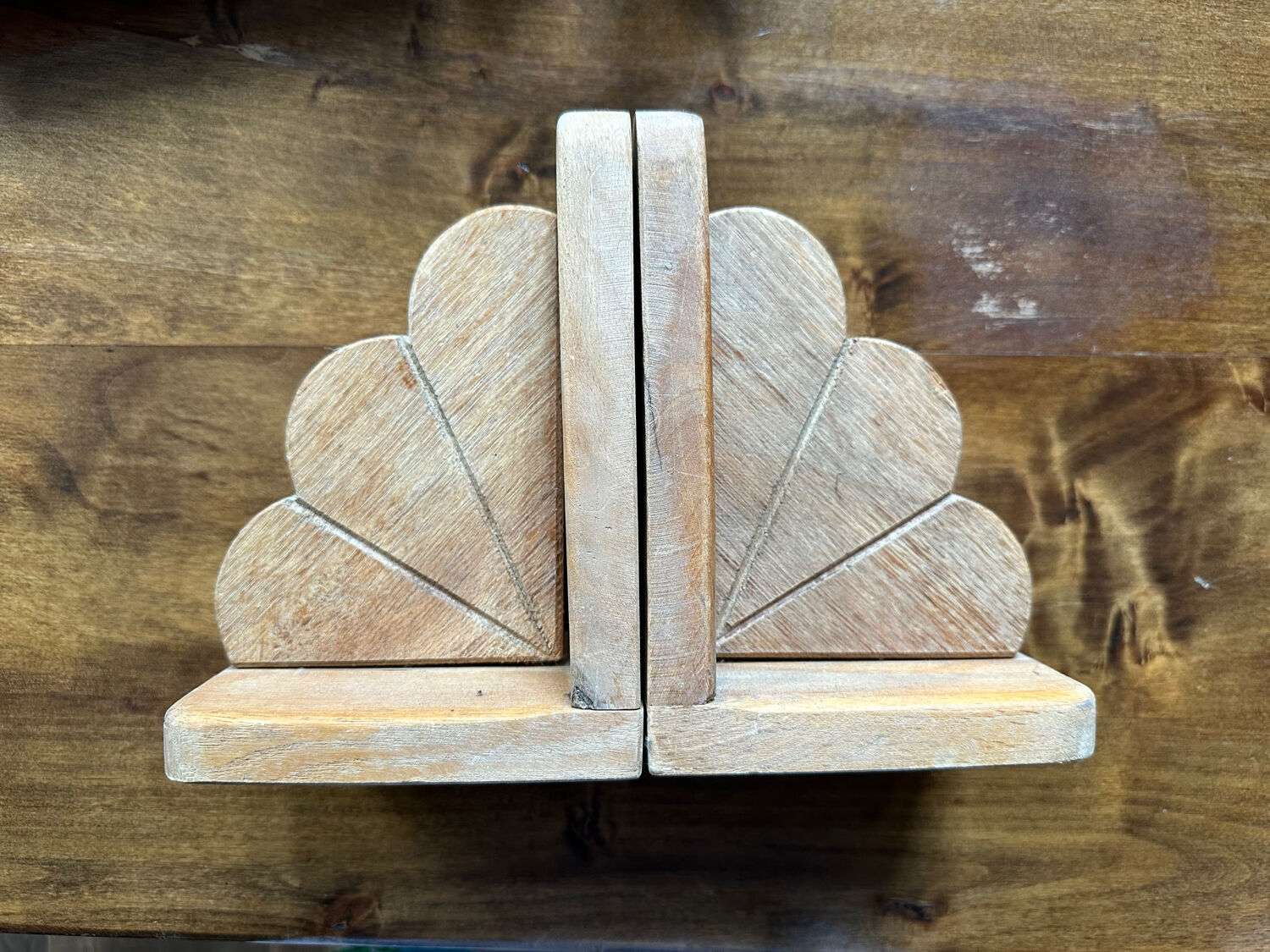 Pair of light wood bookends