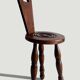 Folk Art Chestnut Wood Tripod Chair, Charles Dudouyt Style, France, 1930s