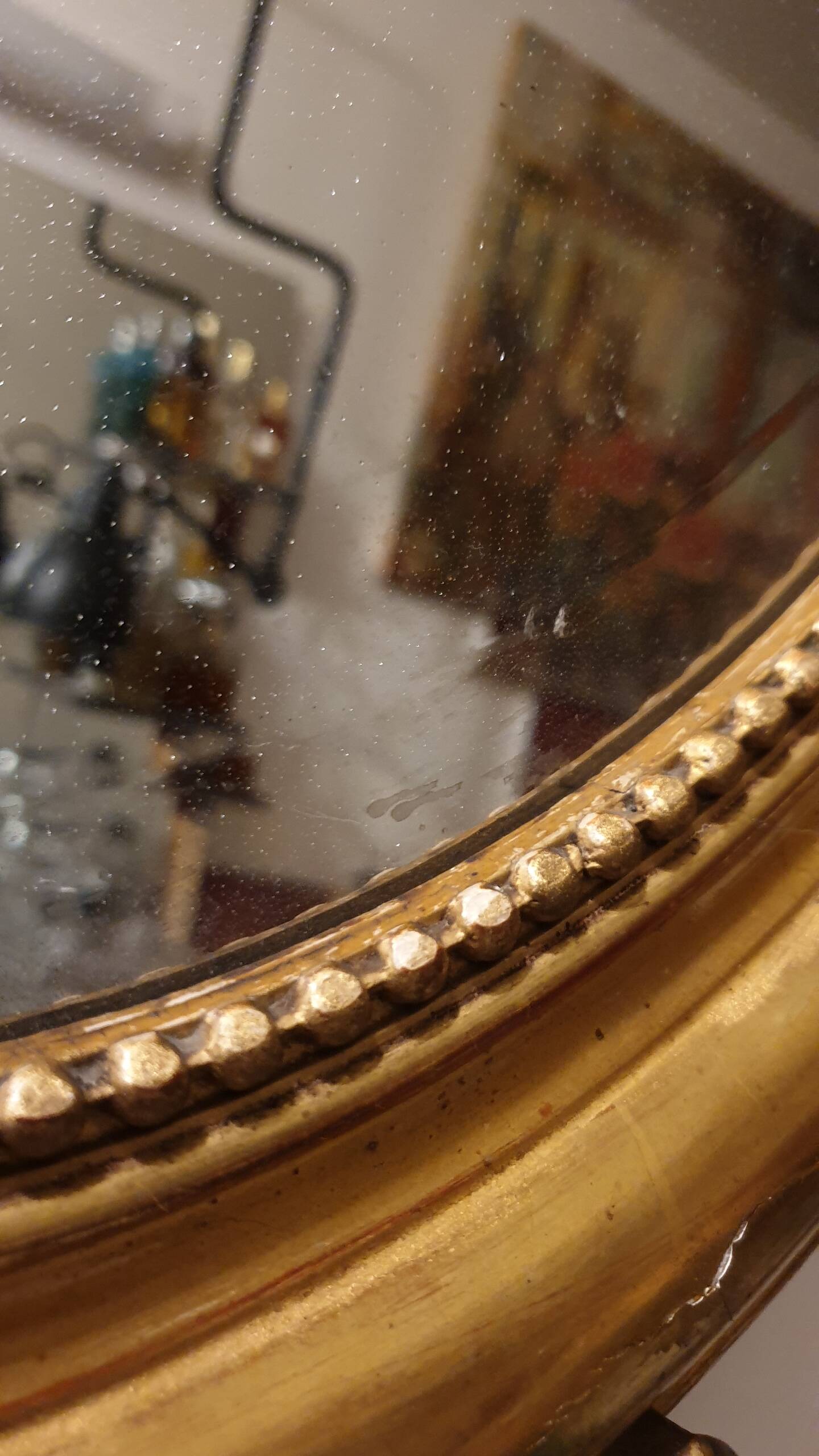 Oval mirror Louis xv period 19th century