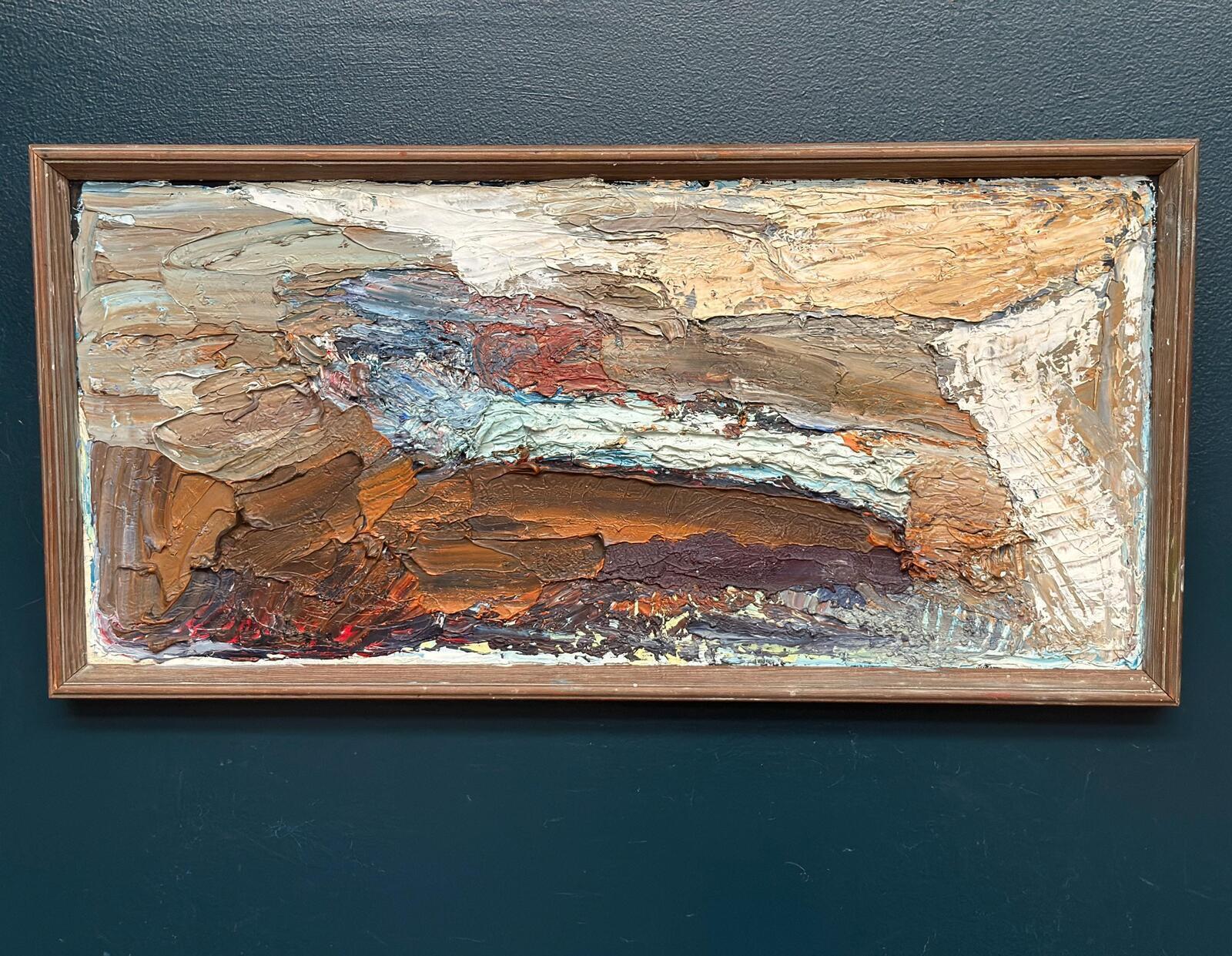 Original Swedish Oil On Canvas – “Abstract Composition” – Vintage & Framed
