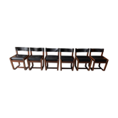 6 chaises noires par Gunther Hoffstead pour Uniflex - 1960