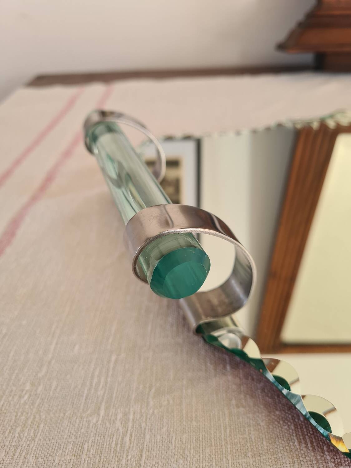 Art Deco beveled mirror tray