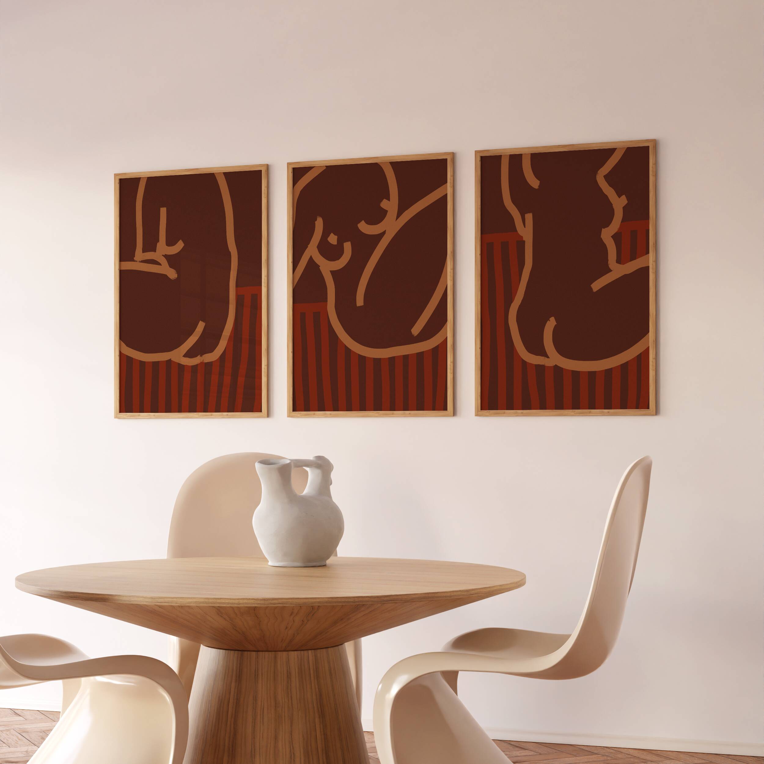 Ensemble de 3 impressions giclées féminines