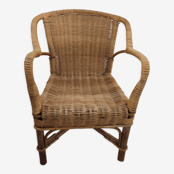 Fauteuil enfant rotin