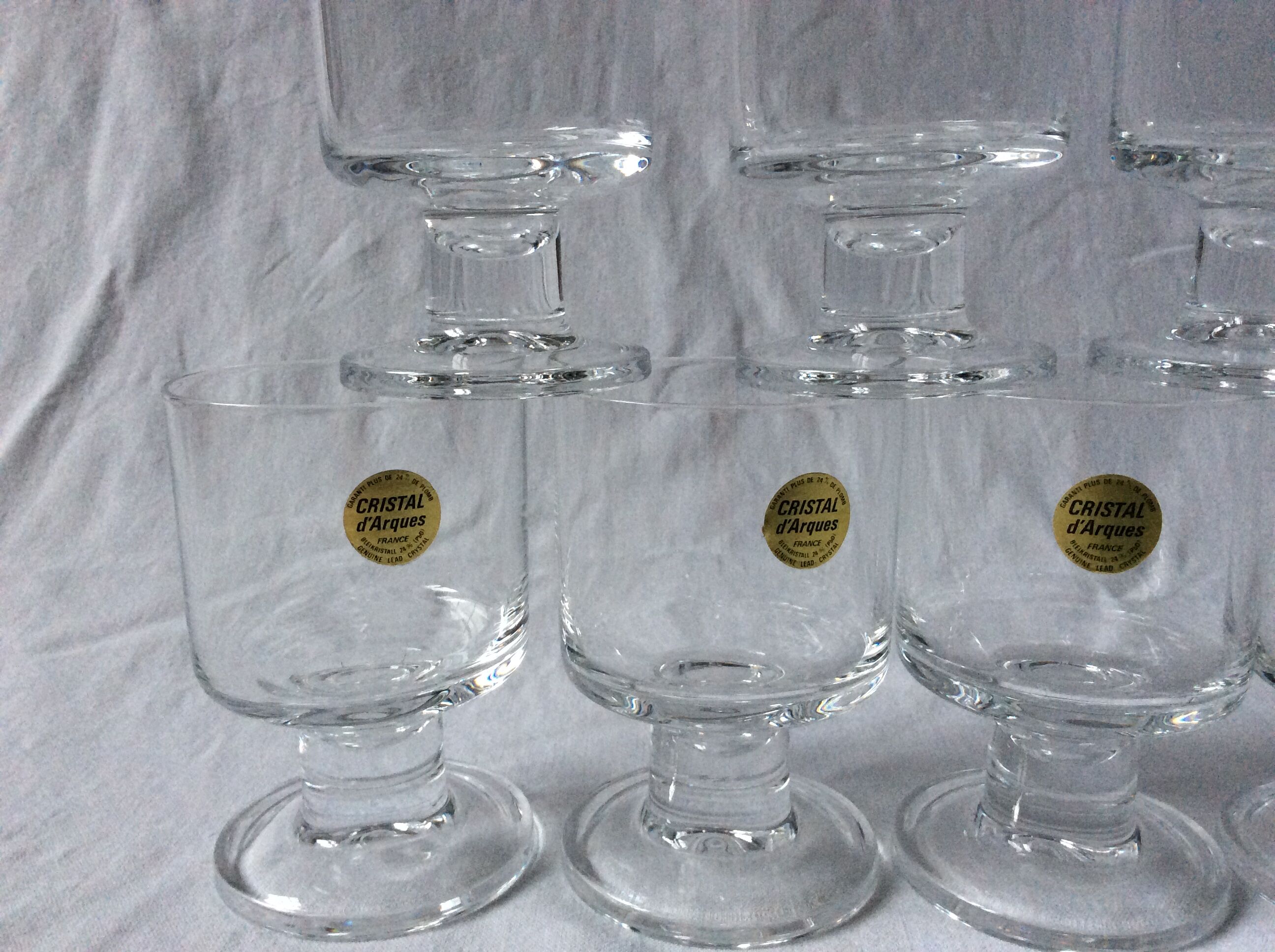6 wine glasses and 6 vintage water glasses