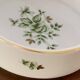 White and green porcelain ashtray with floral pattern from Hollóháza, with gold trim, 1960s.