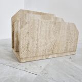 Vintage travertine magazine holder, 1970s