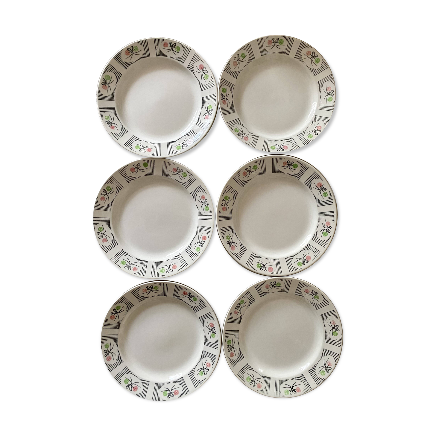 Gien flat plates, Marie José model from the 60s