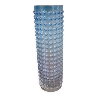 Vintage glass vase with bubble decoration.