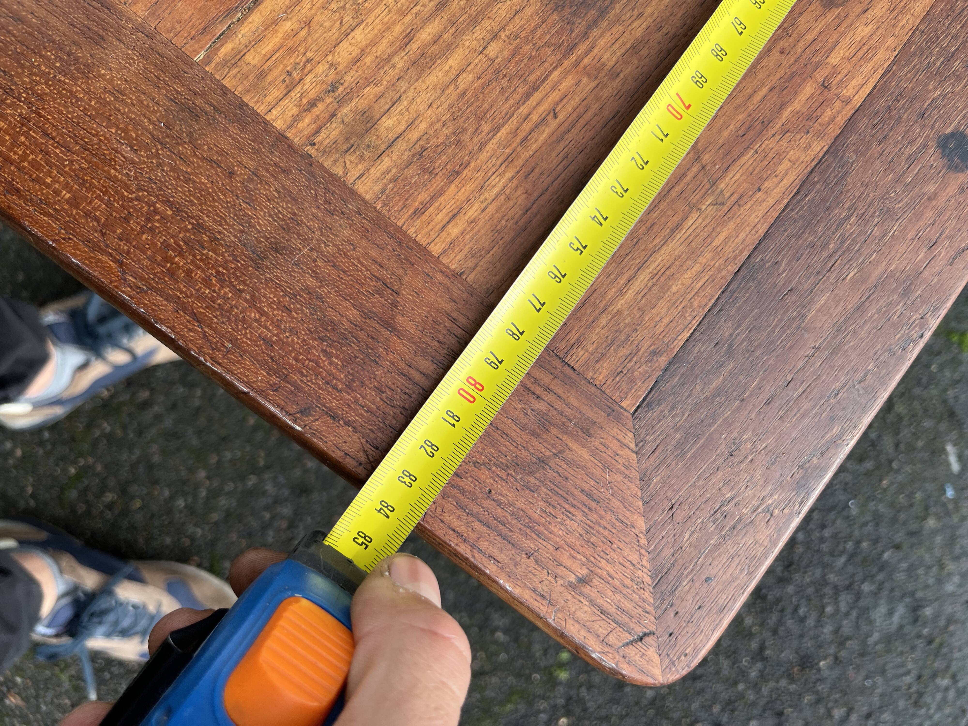 Wooden side table with turned legs