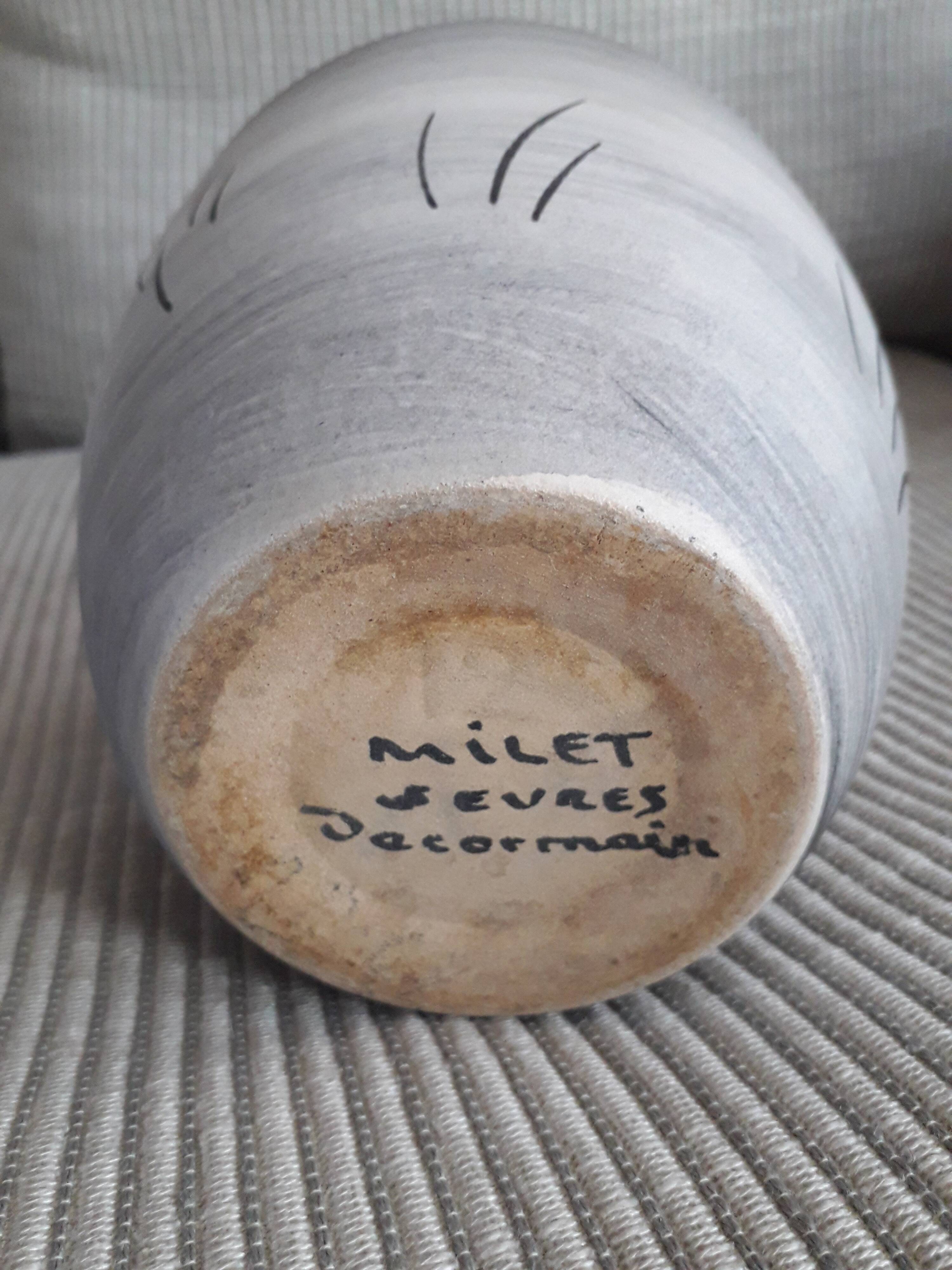 Vintage ceramic signed Millet Sèvres
