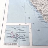 Vintage map Colombia Venezuela Ecuador Guyanas 43x43cm from 1950