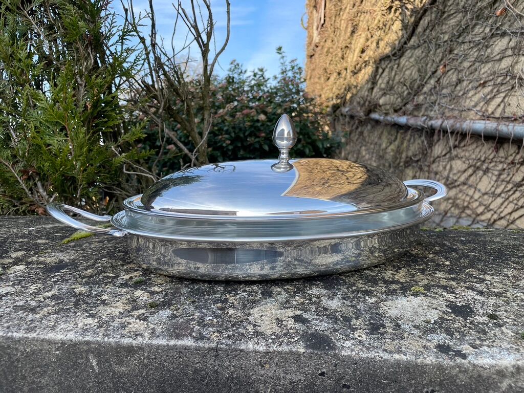 Rino Greggio - OLRI and Pyrex - Large serving dish - Modern - Silver metal, Glass