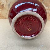 Antique bordeaux red & gold ceramic vase germany vintage