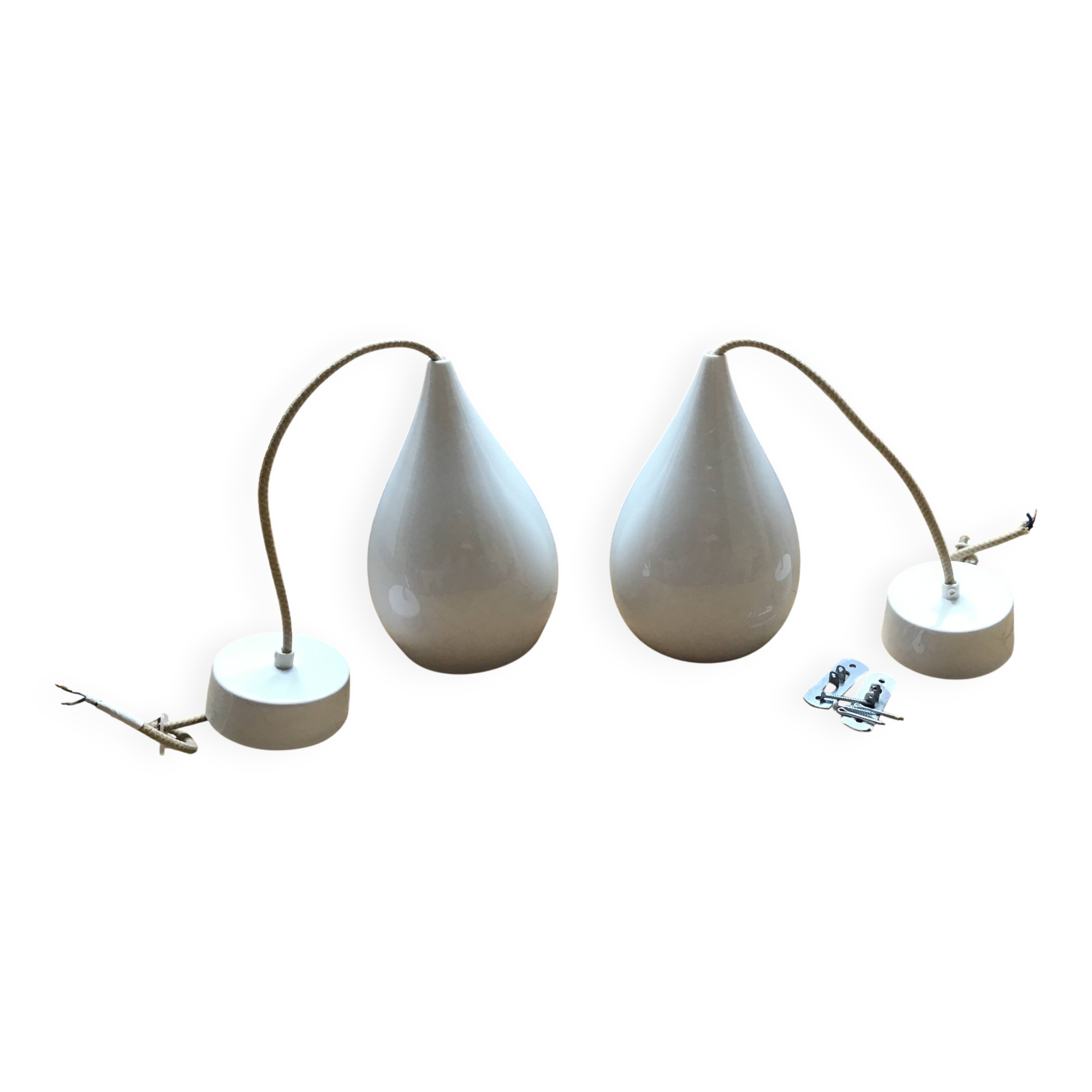 Suspension drop one de original btc en porcelaine blanche vernie