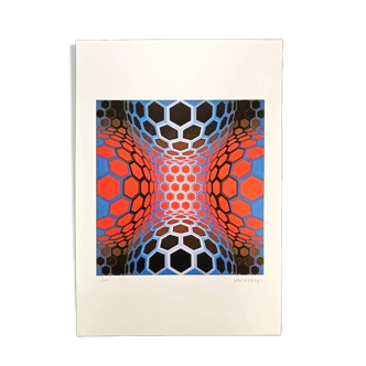 Lithographie de Victor Vasarely, édition limitée et numérotée, années 1970