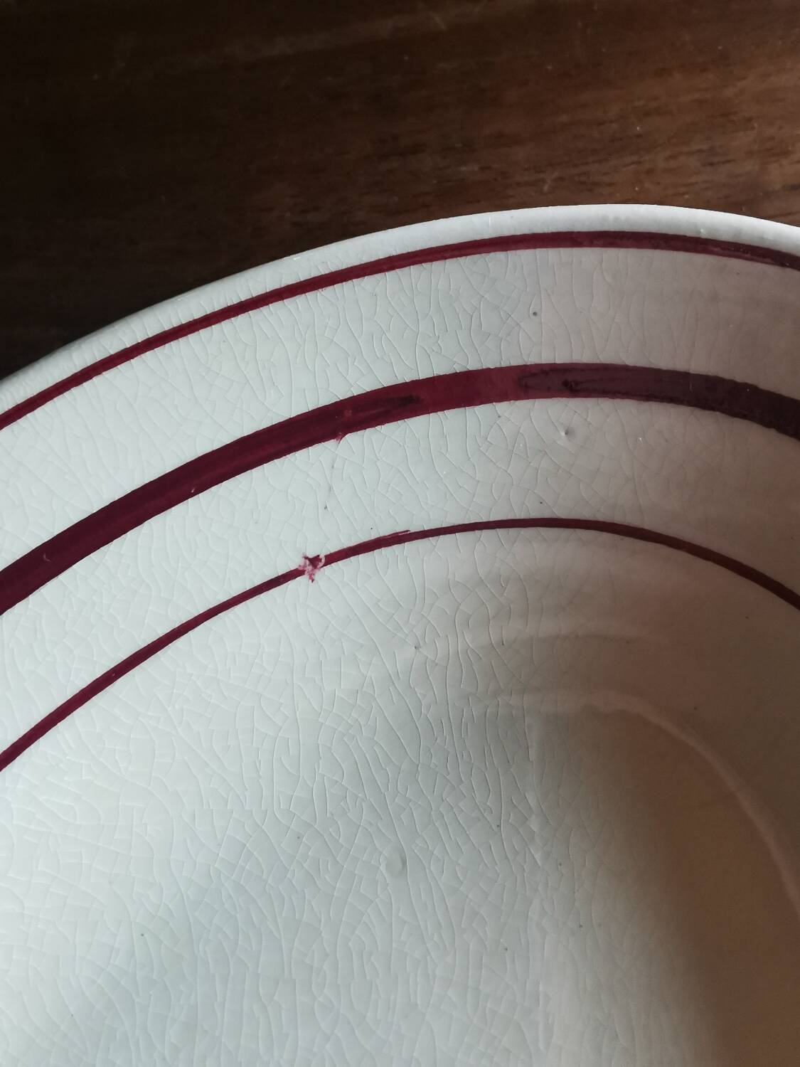 Vintage Moulin des Loups red bowl