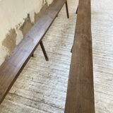 Paire de bancs de ferme en chêne massif 3m