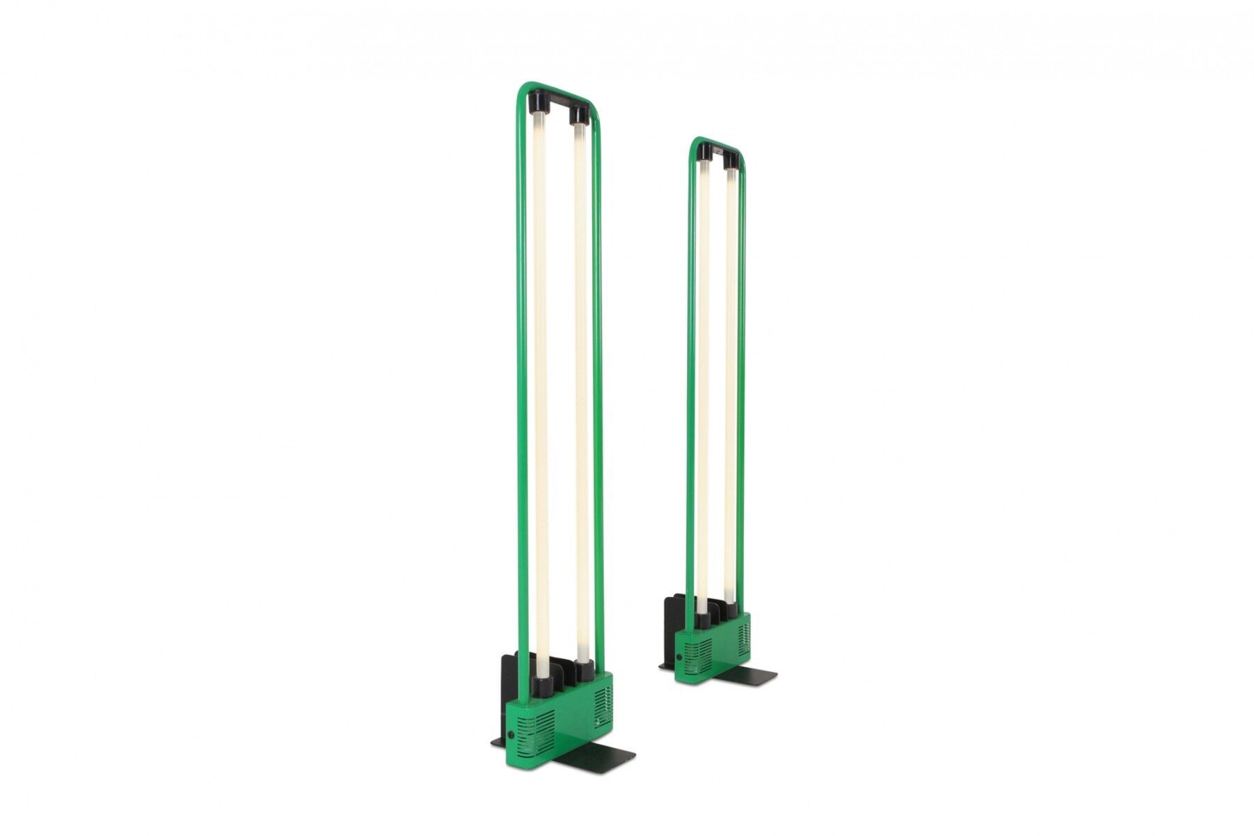 Lampadaire néon vert Gian Nicola Gigante 1981