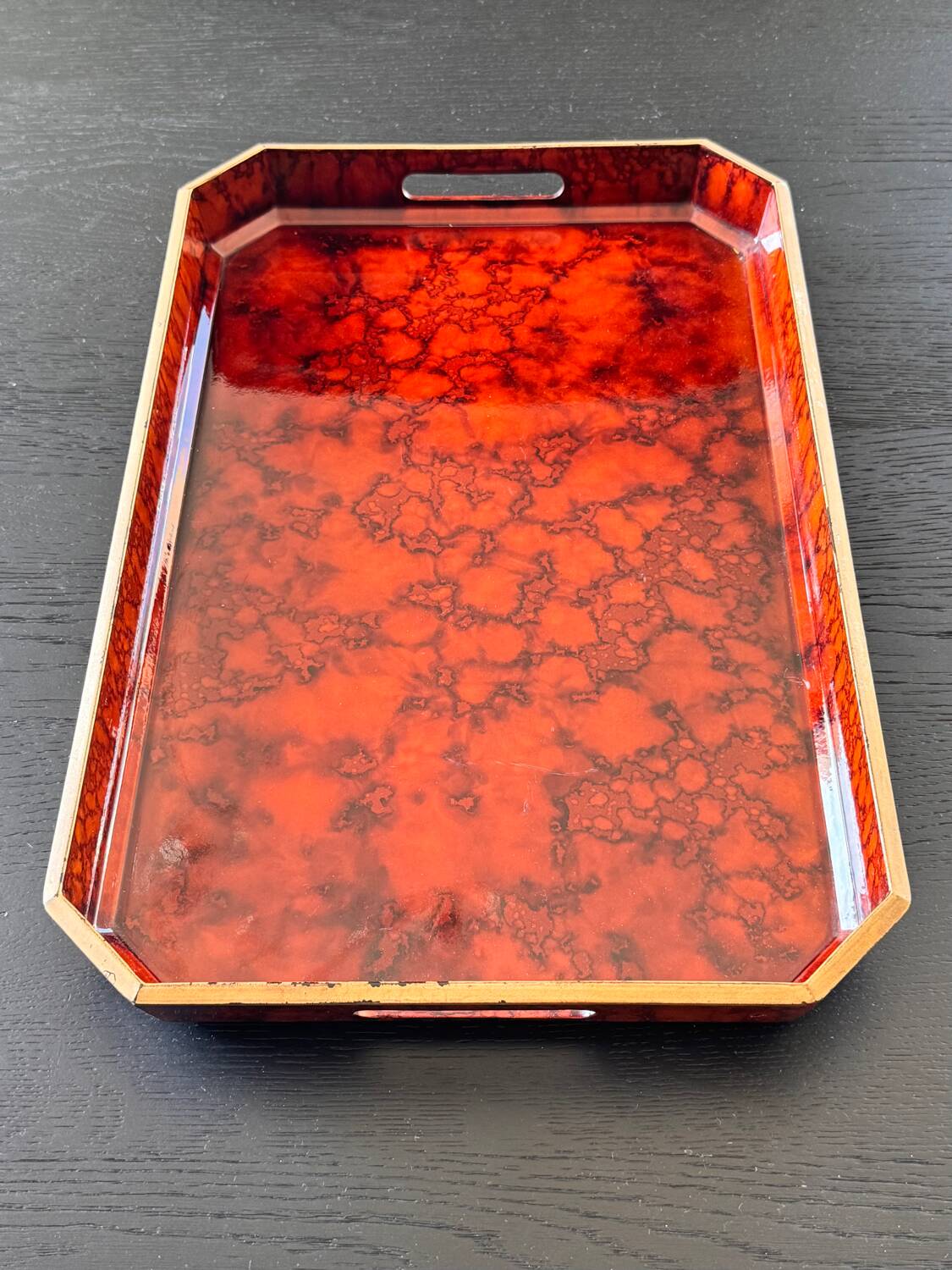 Plateau octogonal Otagiri laqué