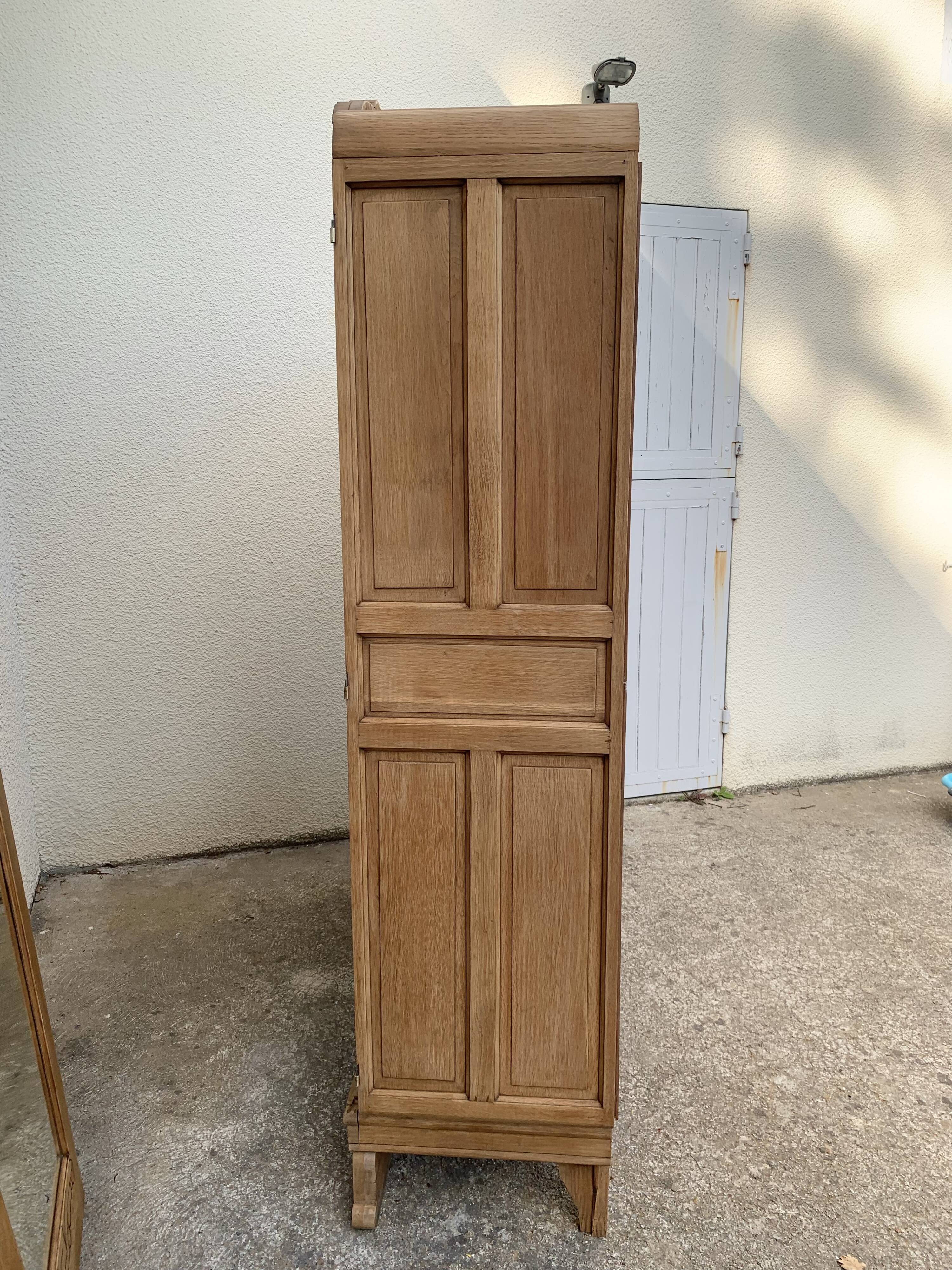 Armoire parisienne art déco chêne massif brut