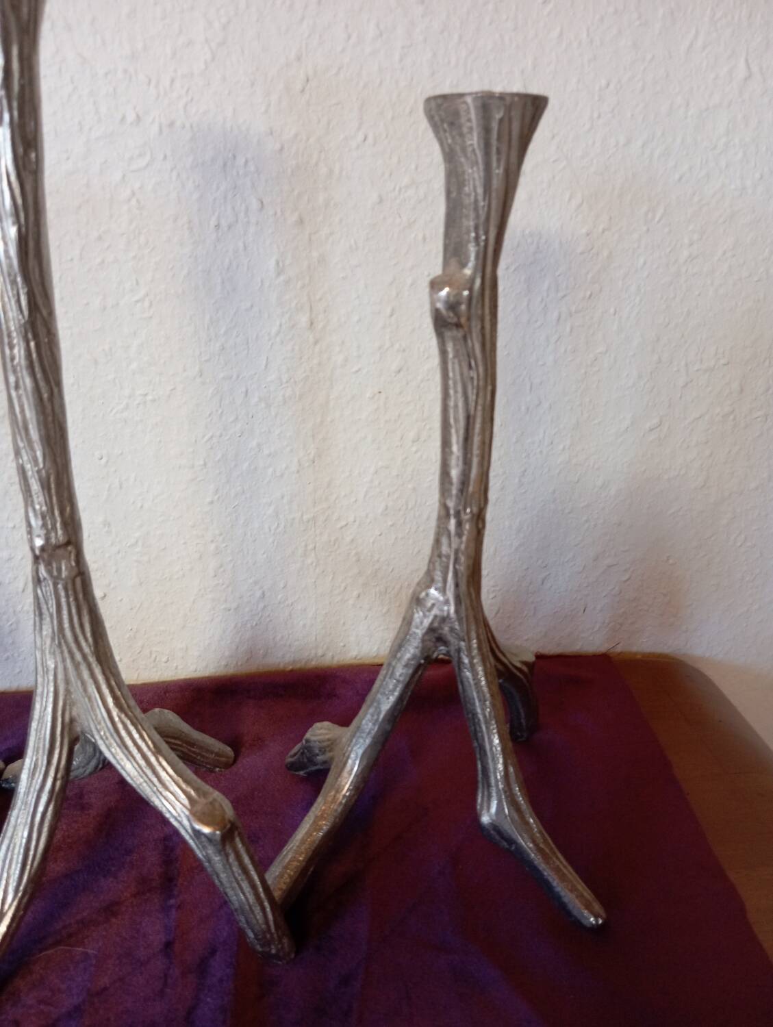 Brutalist "Tree" Candlestick in Cast Aluminum, 1970s