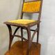 Art Nouveau dining chair in solid wood and velvet with brass studs, 1900s–1910s