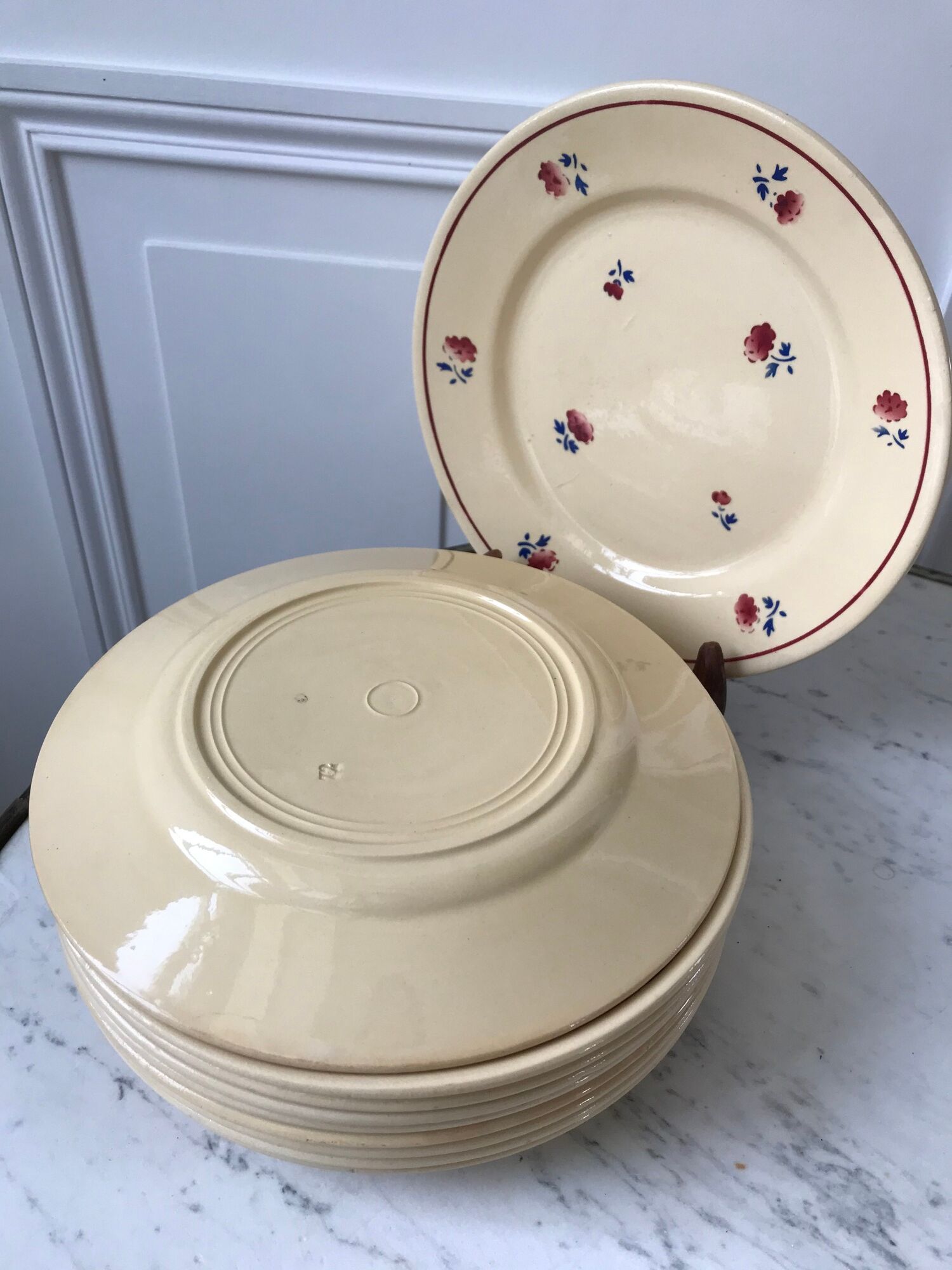 Set of 10 dessert plates fb badonviller 30-40s