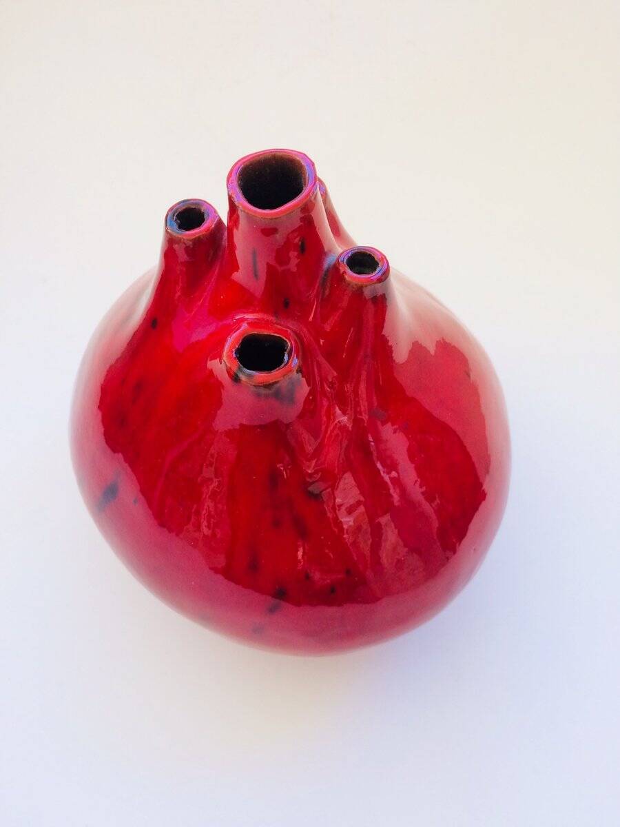 Belgian pottery spout vase by Hugria, 1960s