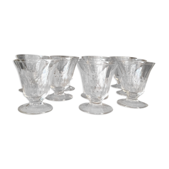 SUITE OF 10 SOBER AND ELEGANT GLASS WINE GLASSES