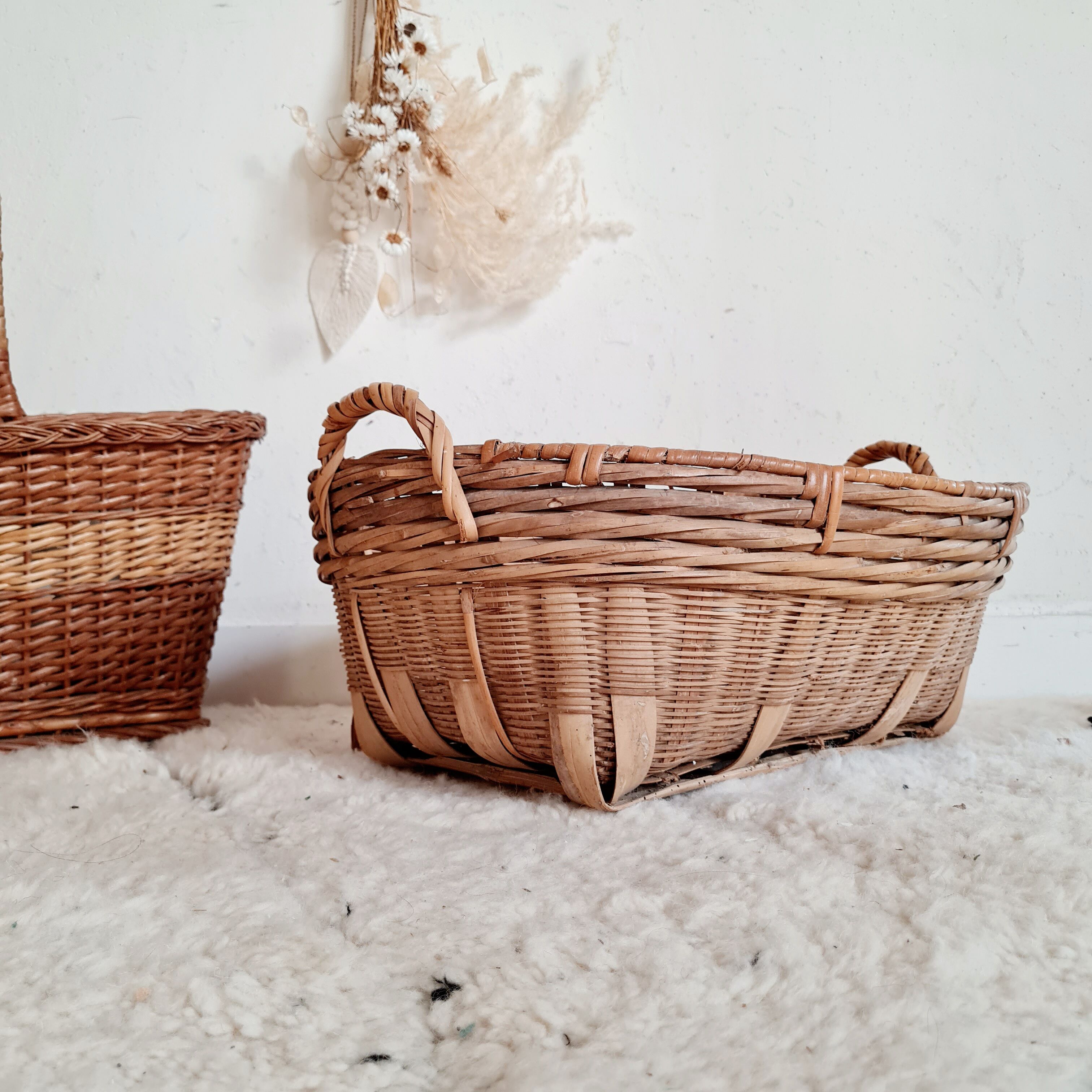 Old rattan basket or basket