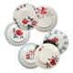 Old mismatched earthenware dinner plates