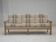 1970s, Danish 3-seater sofa, beige furniture wool, solid oak wood.