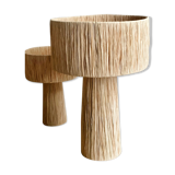 Minimalist bedside lamp raffia size L