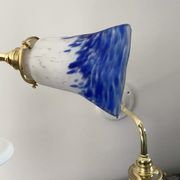Set of two blue Art Deco wall lamps