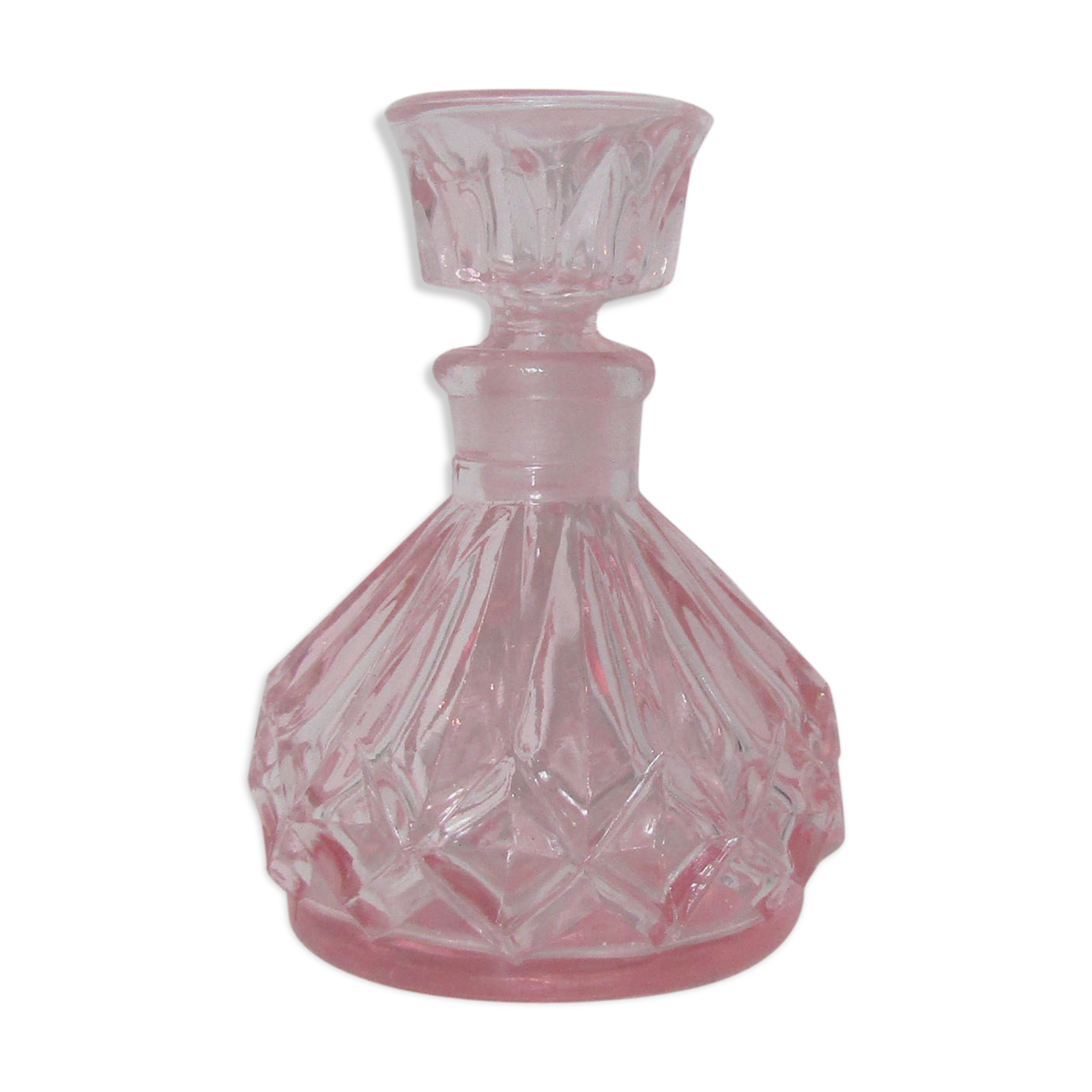 Vintage pink glass bottle