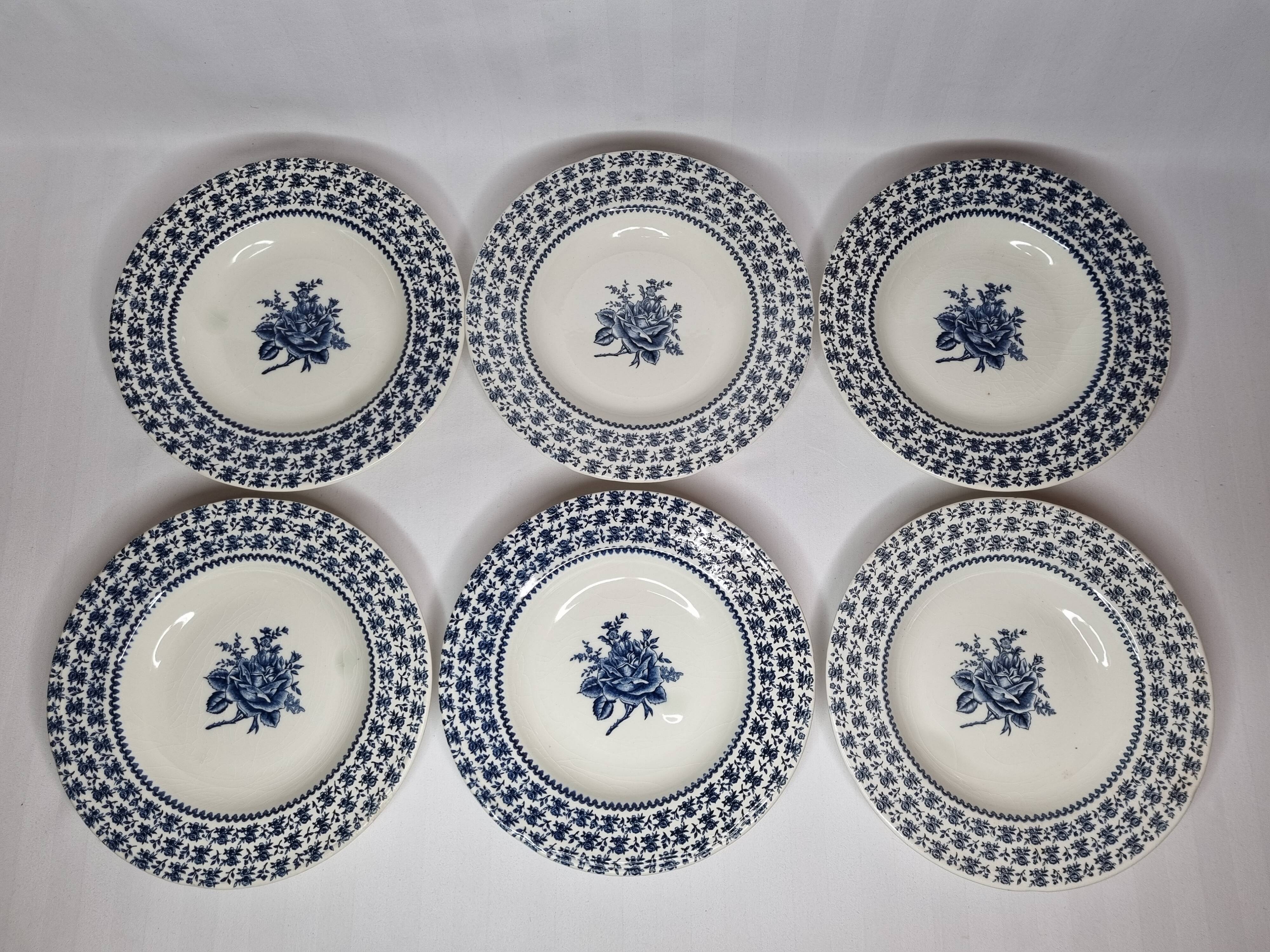 Set of six hollow plates "English style" Lunéville